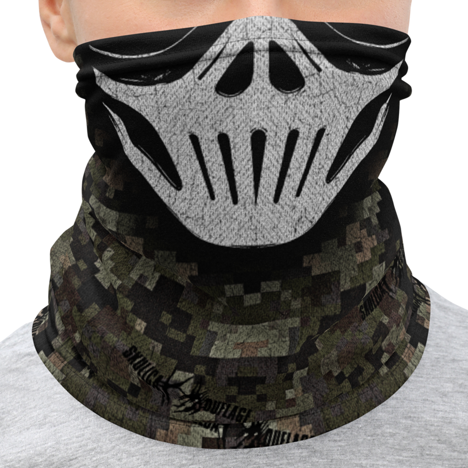 Skull Balaclava Neck Gaiter (Digital Woodland Camo)